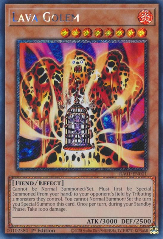 Lava Golem (Platinum Secret Rare) - 25th Anniversary Rarity Collection (RA01) - Platinum Secret Rare