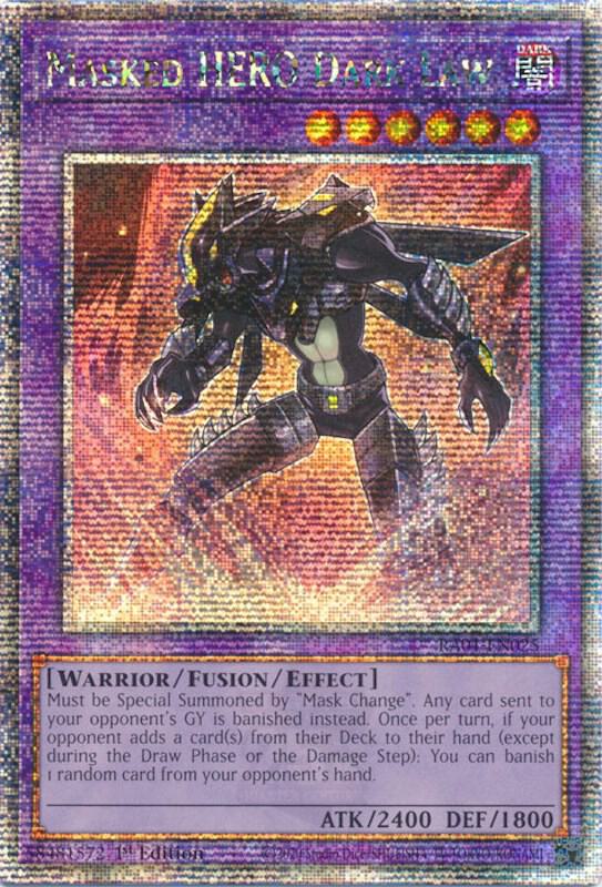 Masked HERO Dark Law (Quarter Century Secret Rare) - 25th Anniversary Rarity Collection (RA01) (ESPAÑOL)